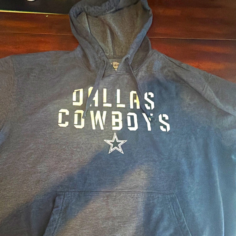 Dallas Cowboys Authentic NFL Blue Pullover Hoodie Sweatshirt Mens XL
